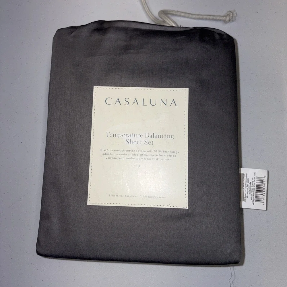 New Casaluna Temperature Balancing Sheet Set Size Full Metal Gray 300 TC